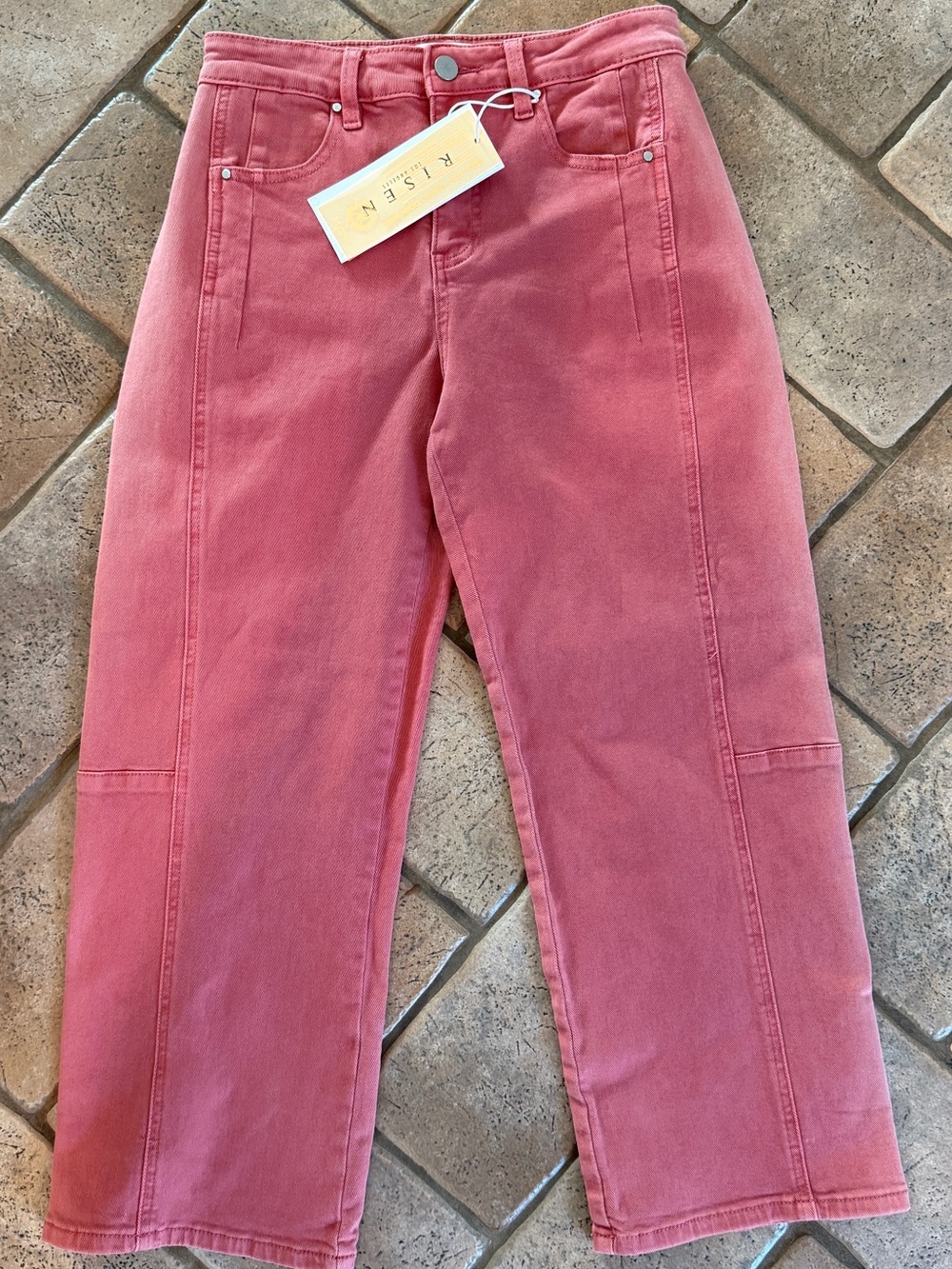 NWT Risen Cropped Wide Leg Barrel Jeans High Rise - Picture 5 of 7